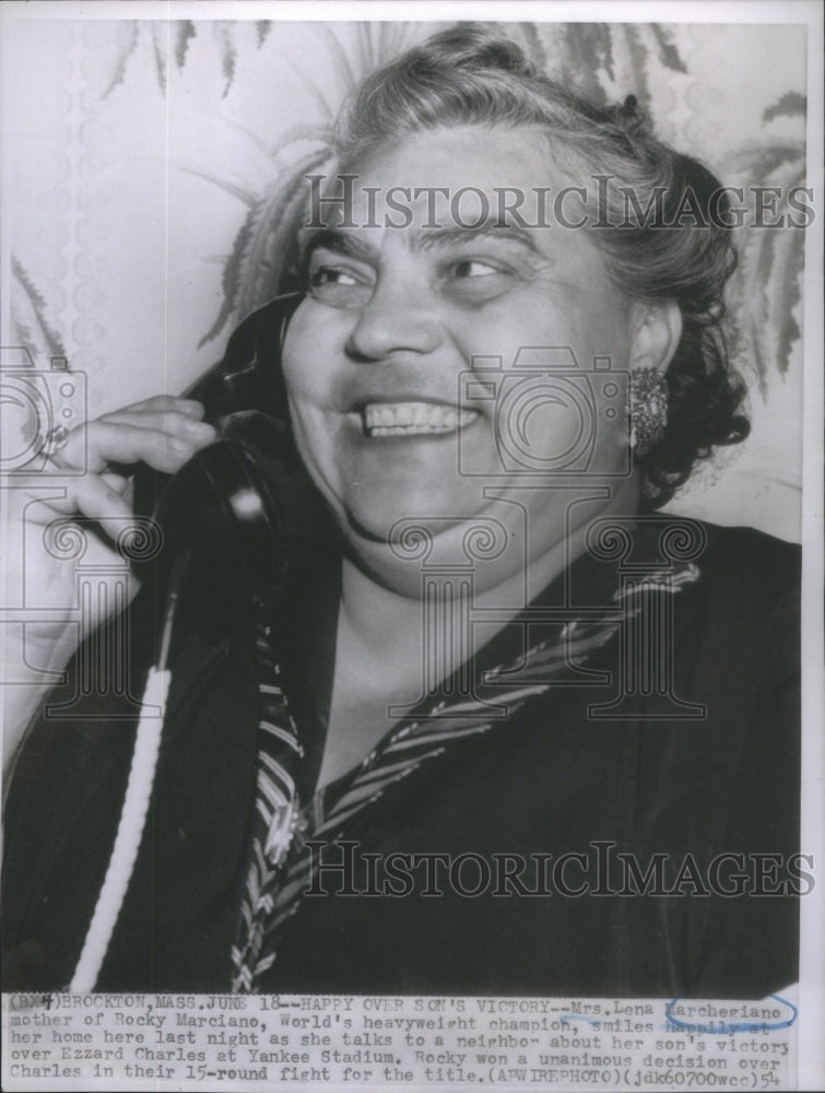 1954 Lena Marchegiano Rocky Ezzard Charles Yankee - Historic Images