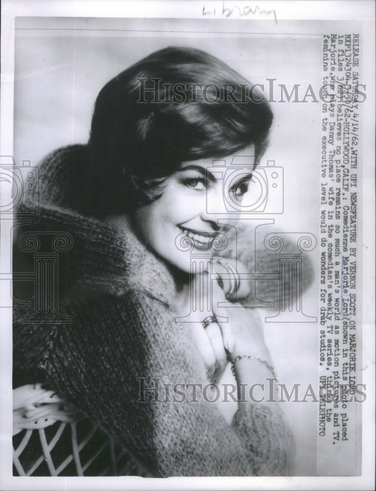 1962 comedienne Marjorie Lord - Historic Images