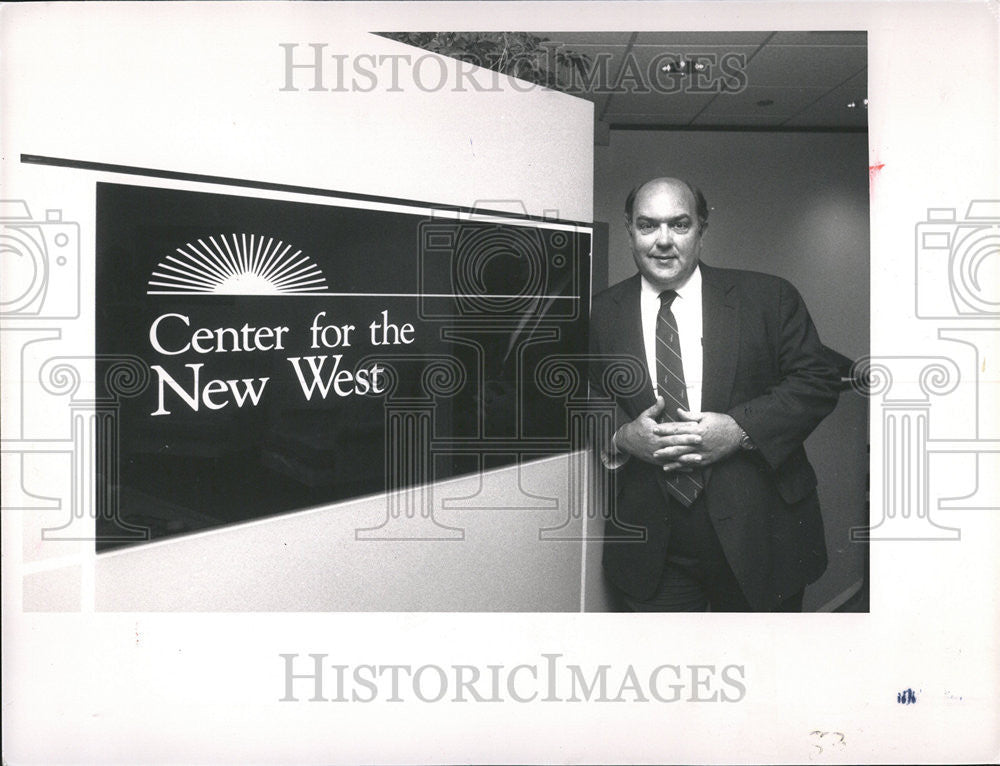 1989 Press Photo Phil Burgess President Center New West - Historic Images