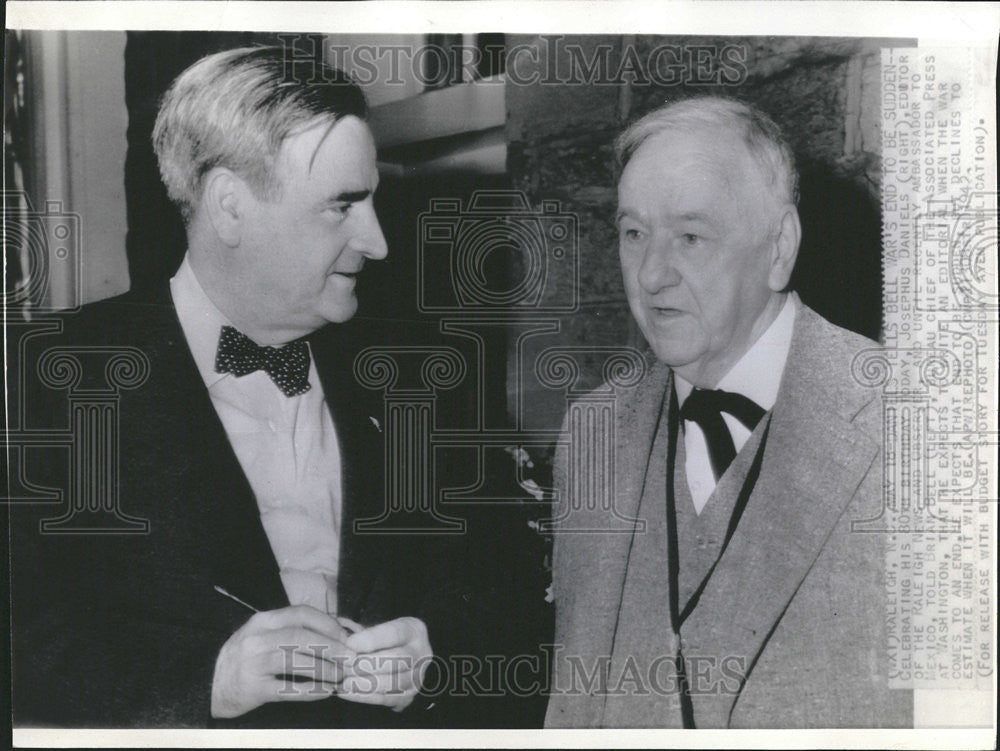 1942 Press Photo Josephus Daniels Brian Bell Raleigh News Observer Associated - Historic Images