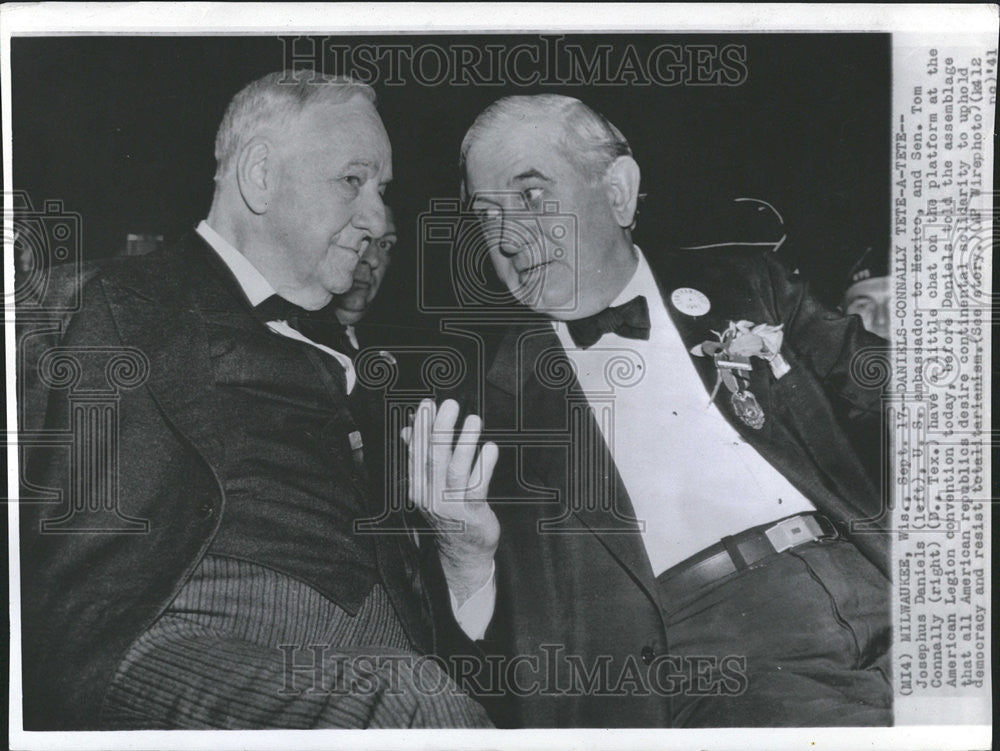 1941 Press Photo Joseph Daniels, &amp; Tom Connally, Senator - Historic Images