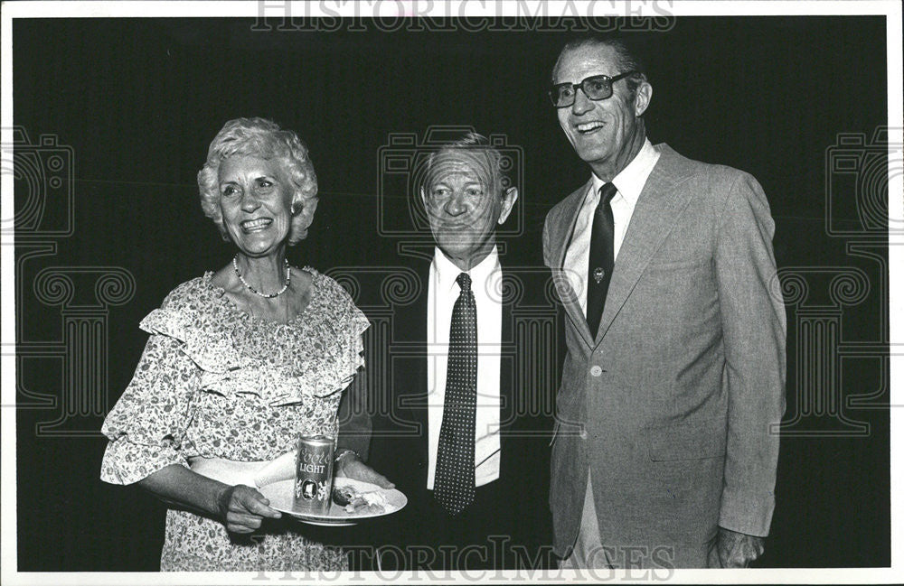 1983 Press Photo Bill Daniels Cable Pioneer Mrs. Joseph Coors Brewing Company - Historic Images