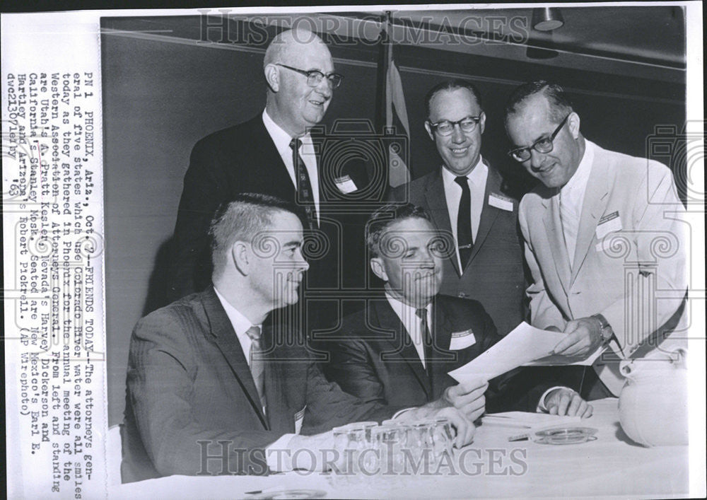 1963 Press Photo Attorney General Colorado River Phoenix Utah Pratt Kesleer - Historic Images