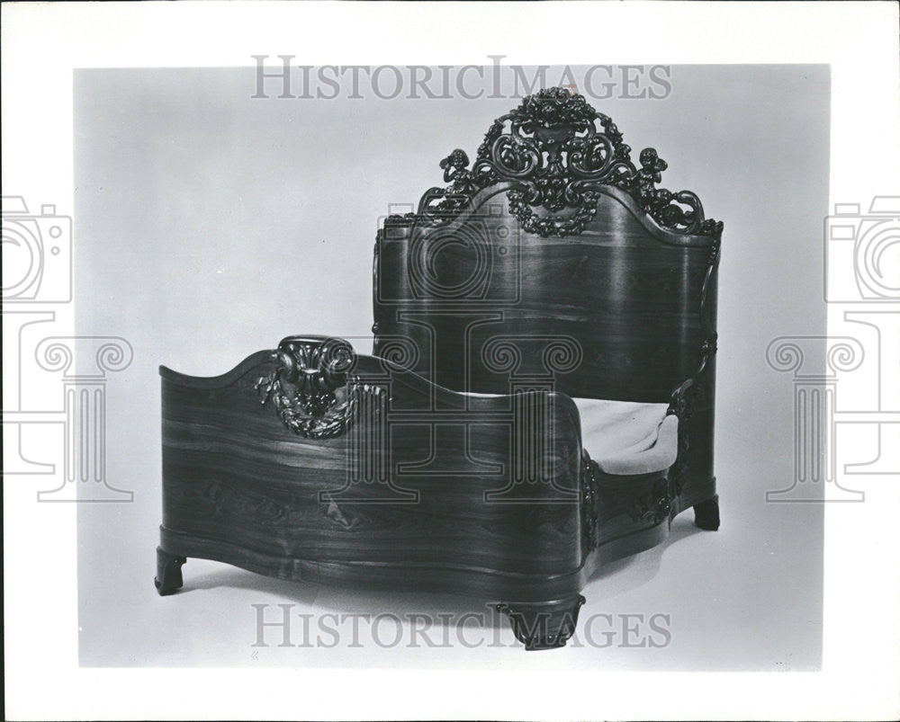 1980 Press Photo Laminated Rosewood Bed John Henry Belter - Historic Images