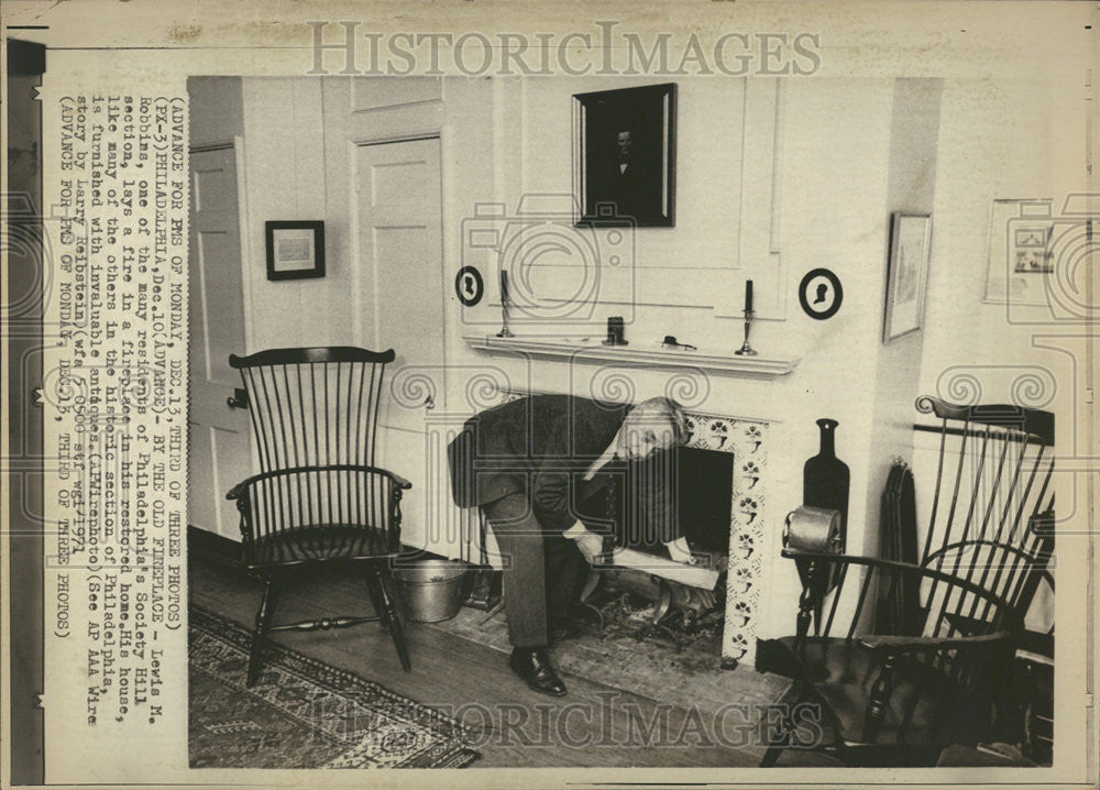 1971 Press Photo Lewis M. Robbins Society Hill - Historic Images