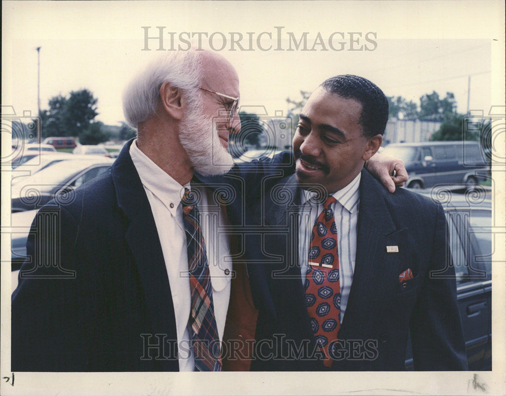 1993 Press Photo Paul Bersche Ellis Smith  Restoration Christian Jubilee Christi - Historic Images