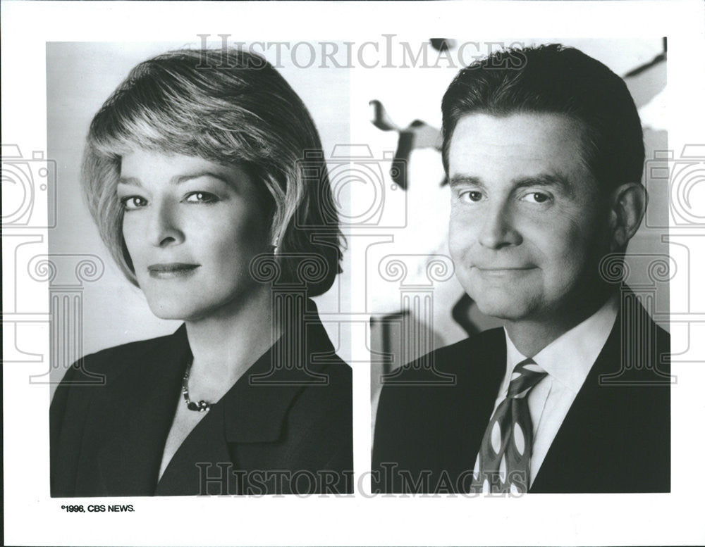 1996 Press Photo White House Correspondent, Rita Braver And Bill Plante CBS News - Historic Images