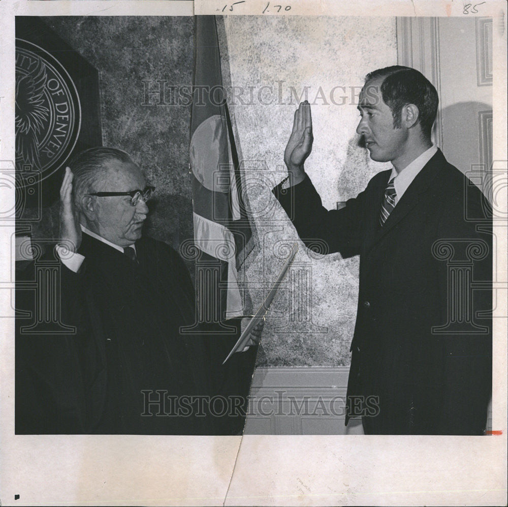 1970 Press Photo Irving Ettenberg Denver County Court Judge Dan Bowman - Historic Images