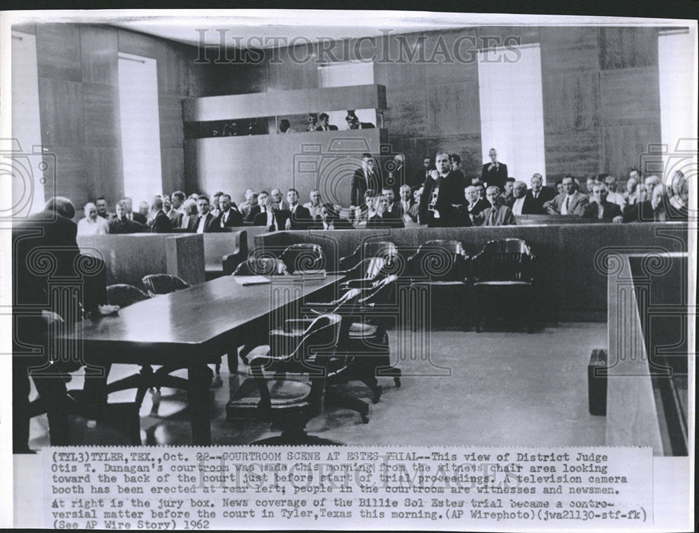 1962 Press Photo Judge Otis Dunagan Estes Trial Court Room - Historic Images