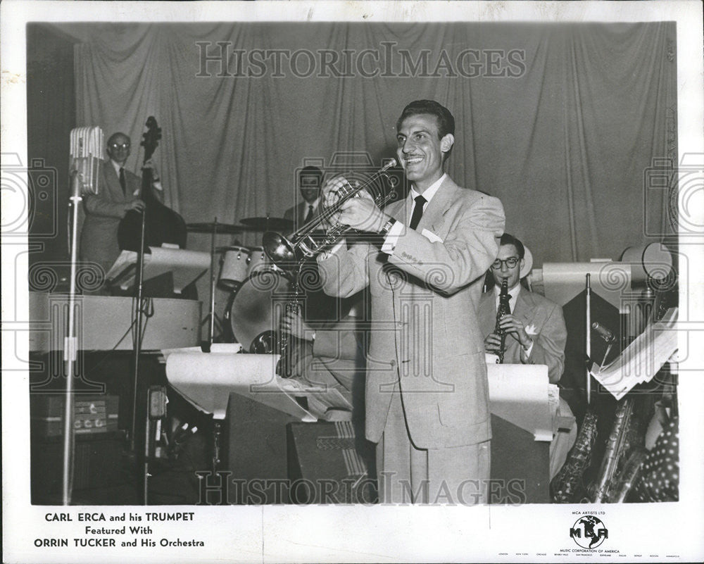 1950 Press Photo Carl Erca Trumpet Player - Historic Images