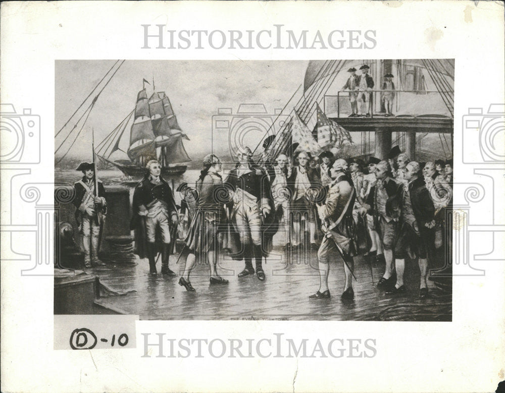 1935 Press Photo George Washington visiting the French Fleet at Yorktown - Historic Images