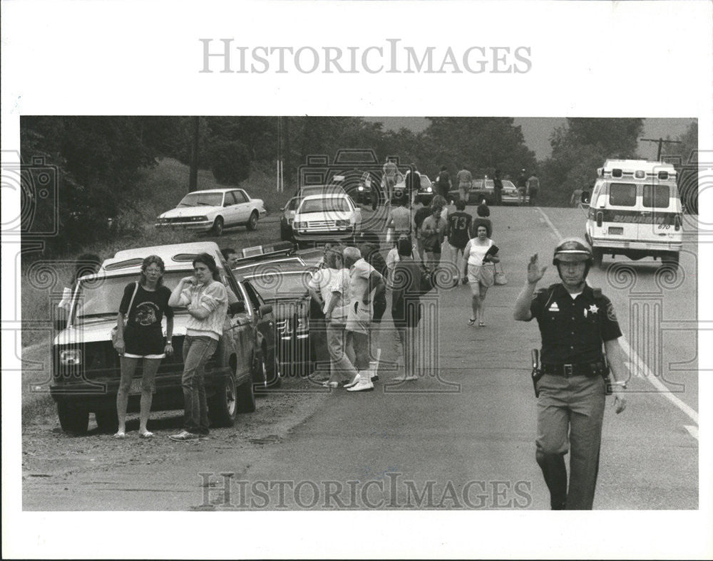 1987 Press Photo Chateau Estates Mobile Home Park Evacuees Novi Michigan - Historic Images