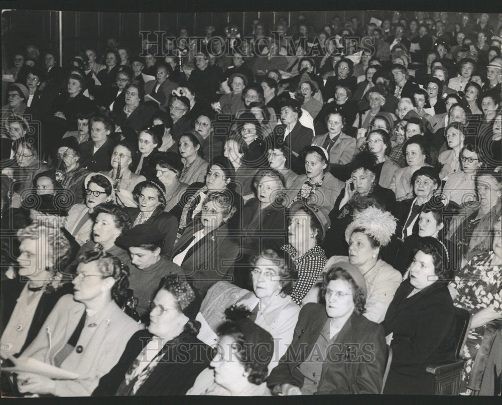 1950 Press Photo Gary Indiana Womens Election Vote Meeting City Methodist Church - Historic Images