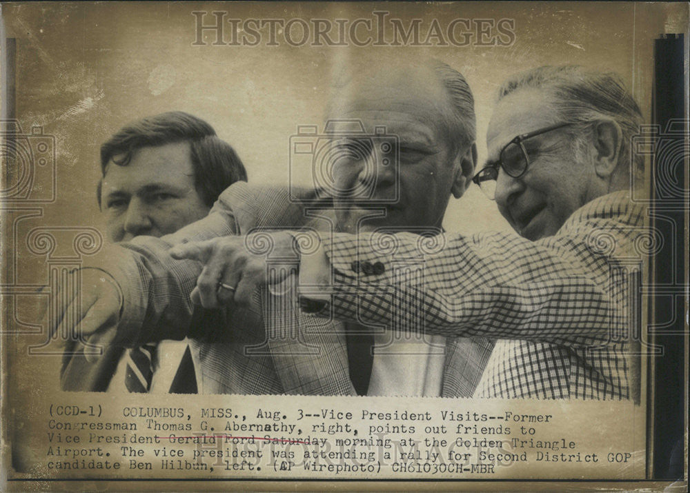 Press Photo Former Thomas Abernathy, Vice President Gerald Ford &amp; Ben Hilbun - Historic Images