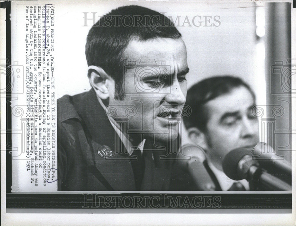 1971 Press Photo Stephen P Abney Russian Labor Prisoner News Conference San Fran - Historic Images