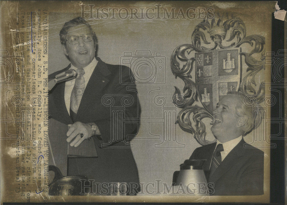 1963 Press Photo John Connally Tuned Congressman James Abnor Governor - Historic Images