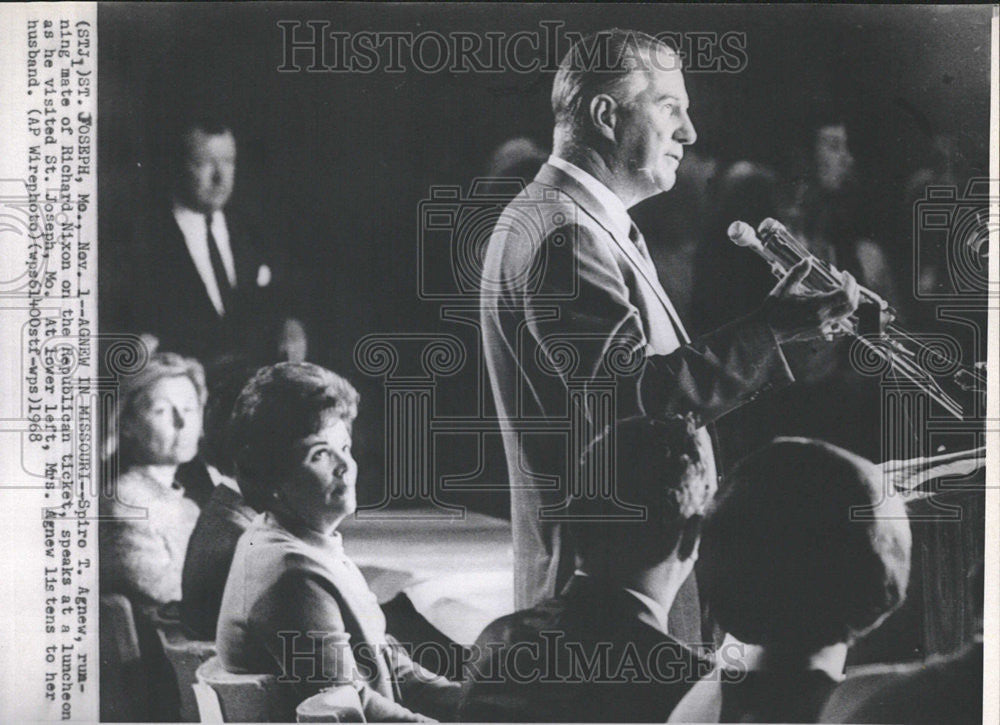 1968 Press Photo Soire Agnew Richard Nixon Republican St Joseph Visited lower - Historic Images