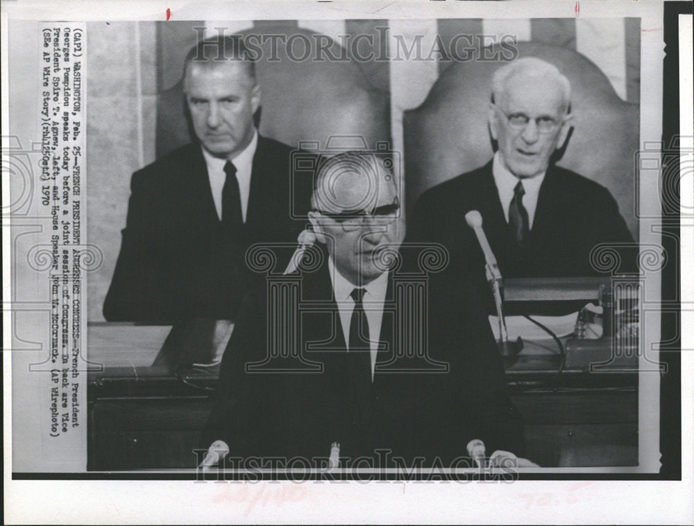 1970 Press Photo French President Addresses Congress George Pompidou - Historic Images