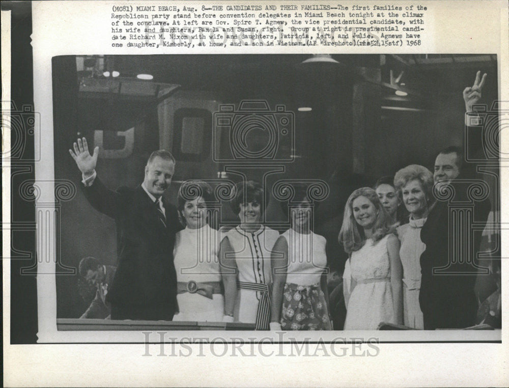 1968 Press Photo Republican party family member convention delegates Miami Beach - Historic Images