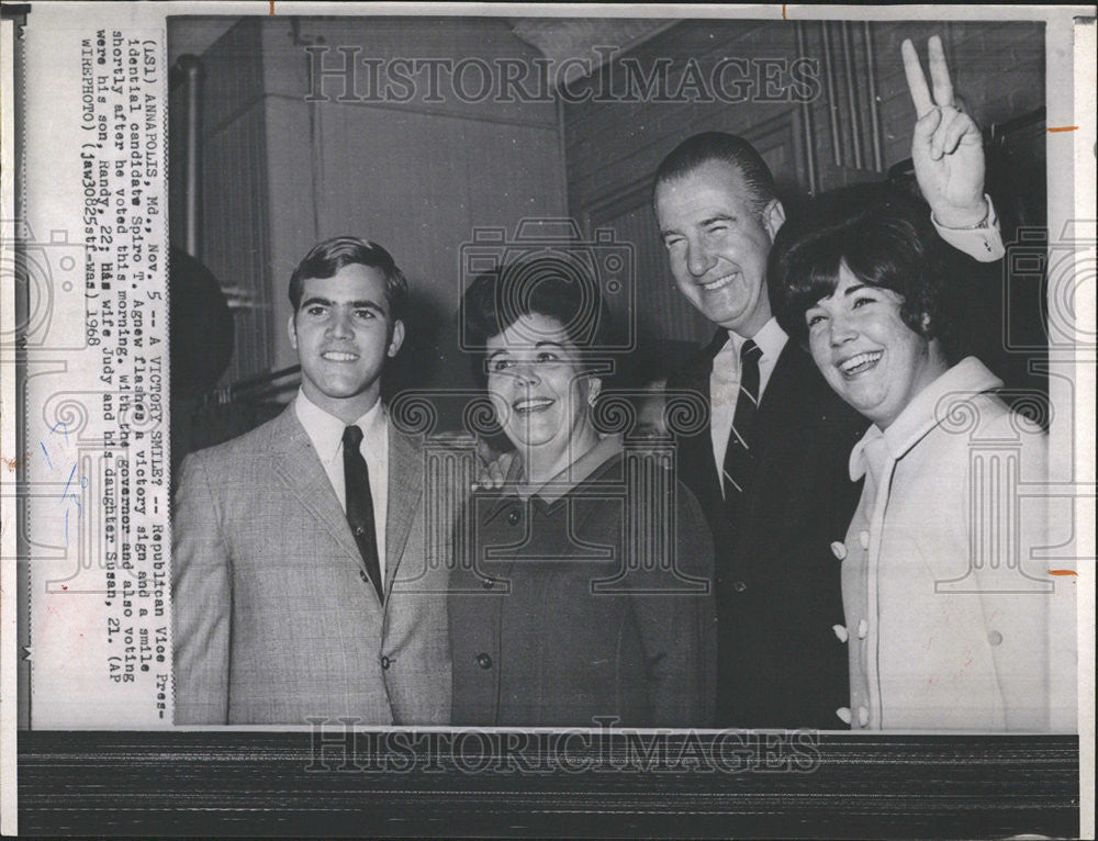 1968 Press Photo Spiro Agnew Republican Vice Presidential candidate victory - Historic Images