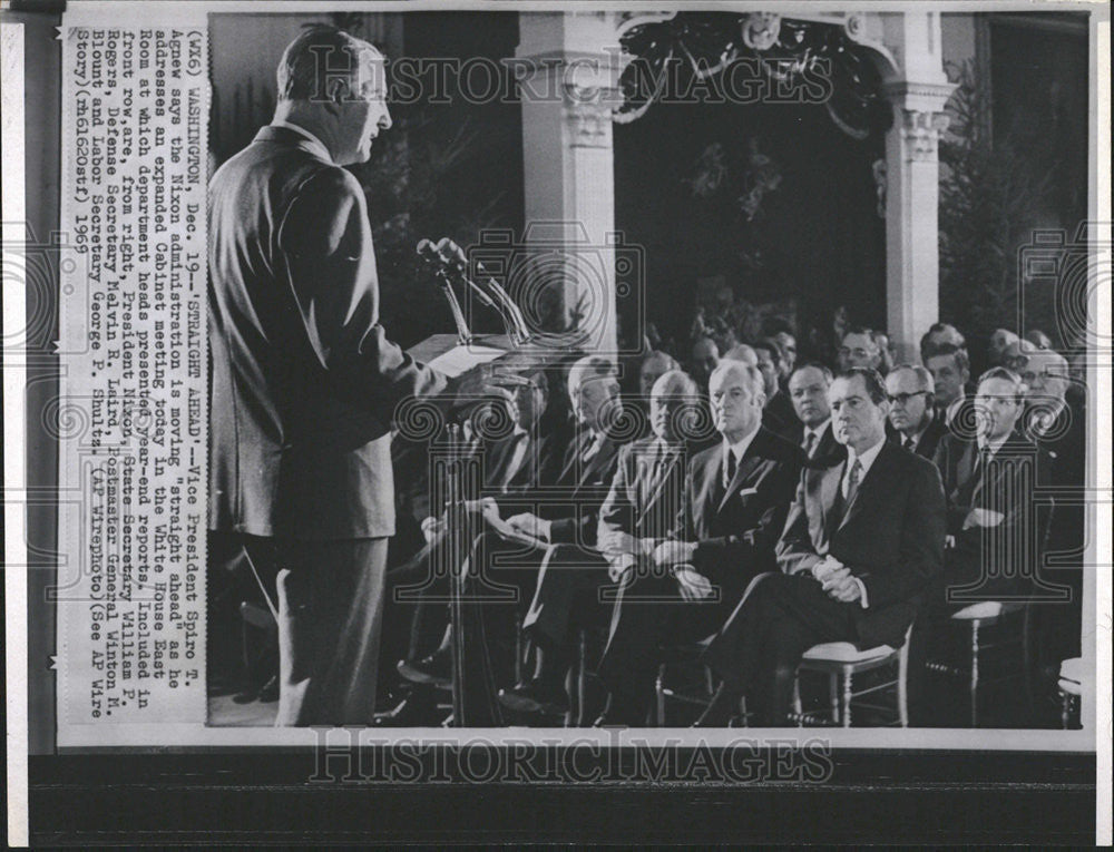 1969 Press Photo Spiro T Agnew White House East Room Meeting Washington - Historic Images