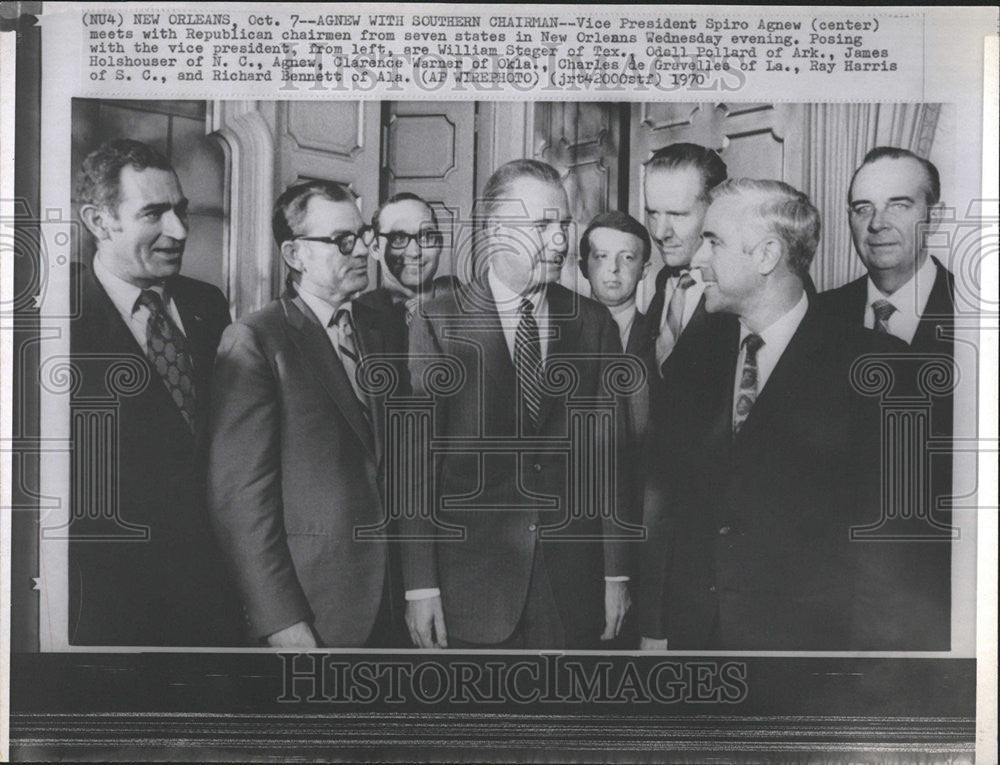 1970 Press Photo Vice President Spiro Agnew Southern Chairman New Orleans Meet - Historic Images