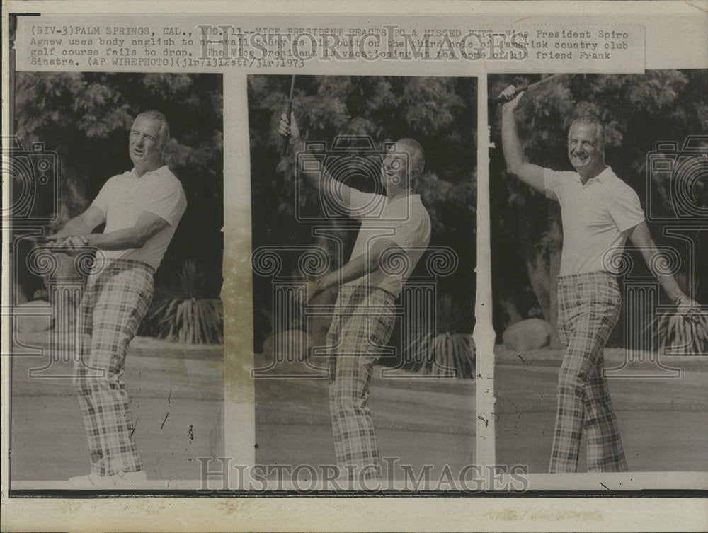 1973 Press Photo Vice President Spiro Agnew Tamarisk English Country - Historic Images