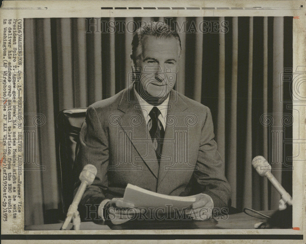 1973 Press Photo Vice President Spiro Agnew - Historic Images