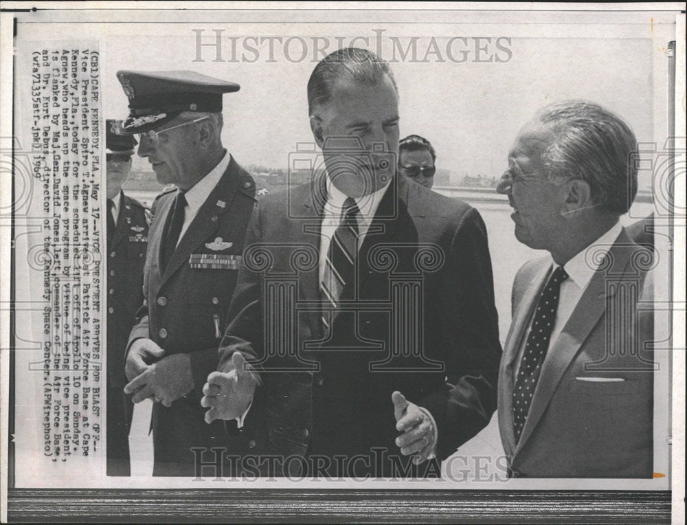 1969 Press Photo Vice President Spiro Agnew Patrick Air Force Base Cape Kennedy - Historic Images