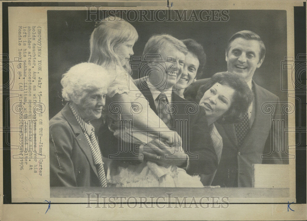 1976 Press Photo Jimmy Carter daughter Amy Rosalynn New York Lillian Joan Walter - Historic Images