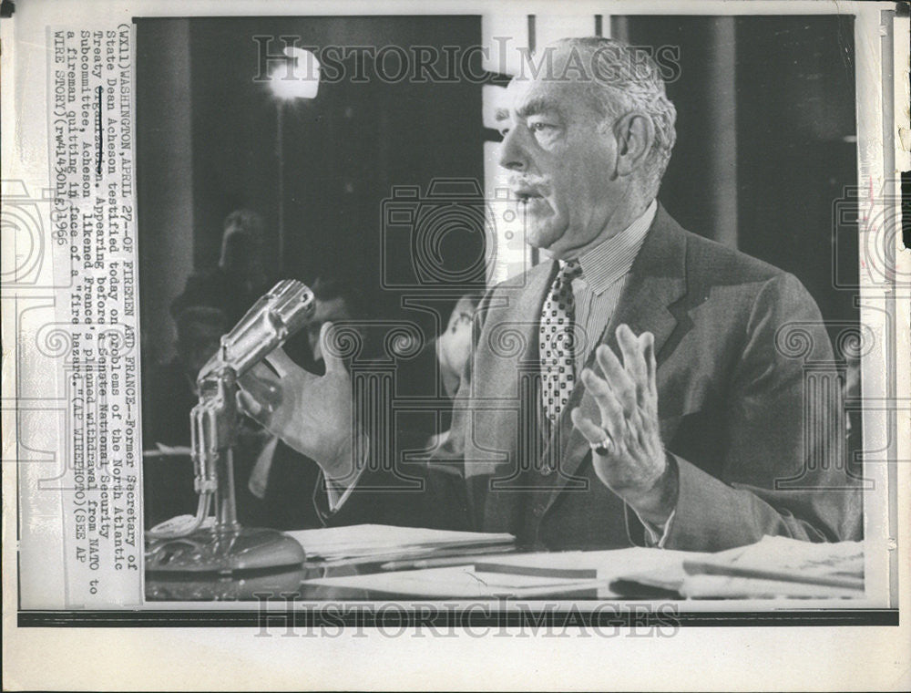 1966 Press Photo State Dean Acheson North Atlantic Treaty organization - Historic Images