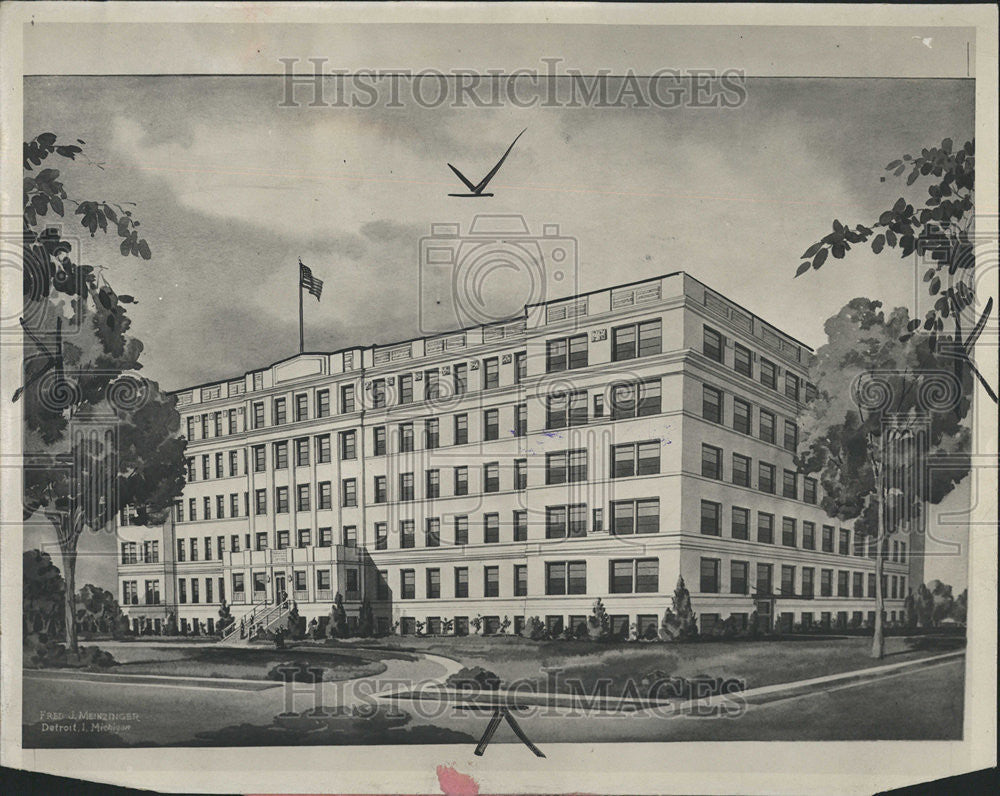 1946 Press Photo Memorial Maters Women Center Hospital - Historic Images