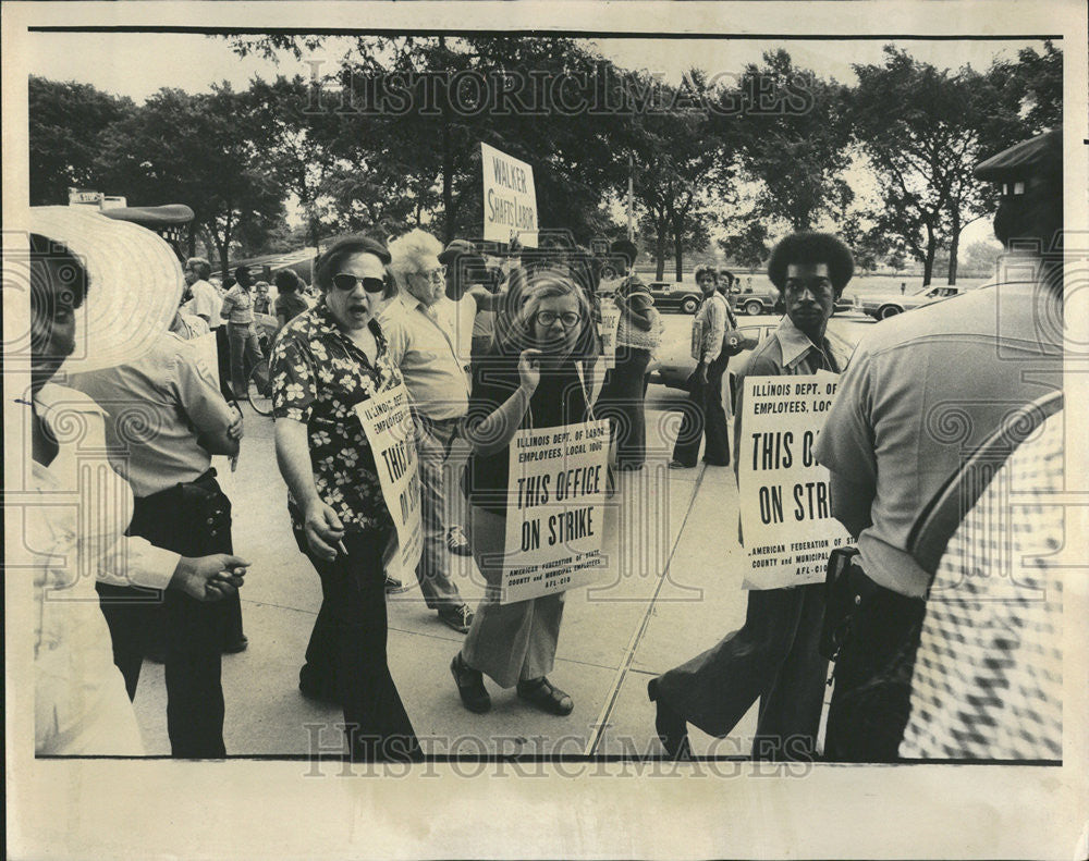 1976 Press Photo Protest American Federation State County Municipal Employees - Historic Images