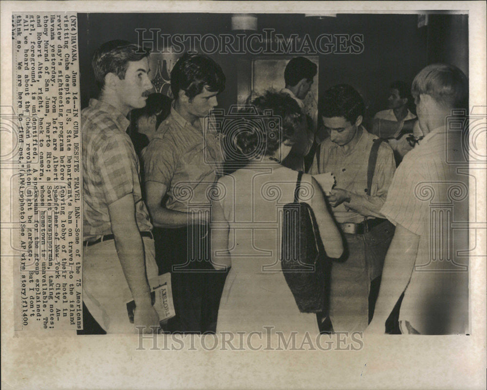 1964 Press Photo Americans,in despite of ban in Cuba - Historic Images