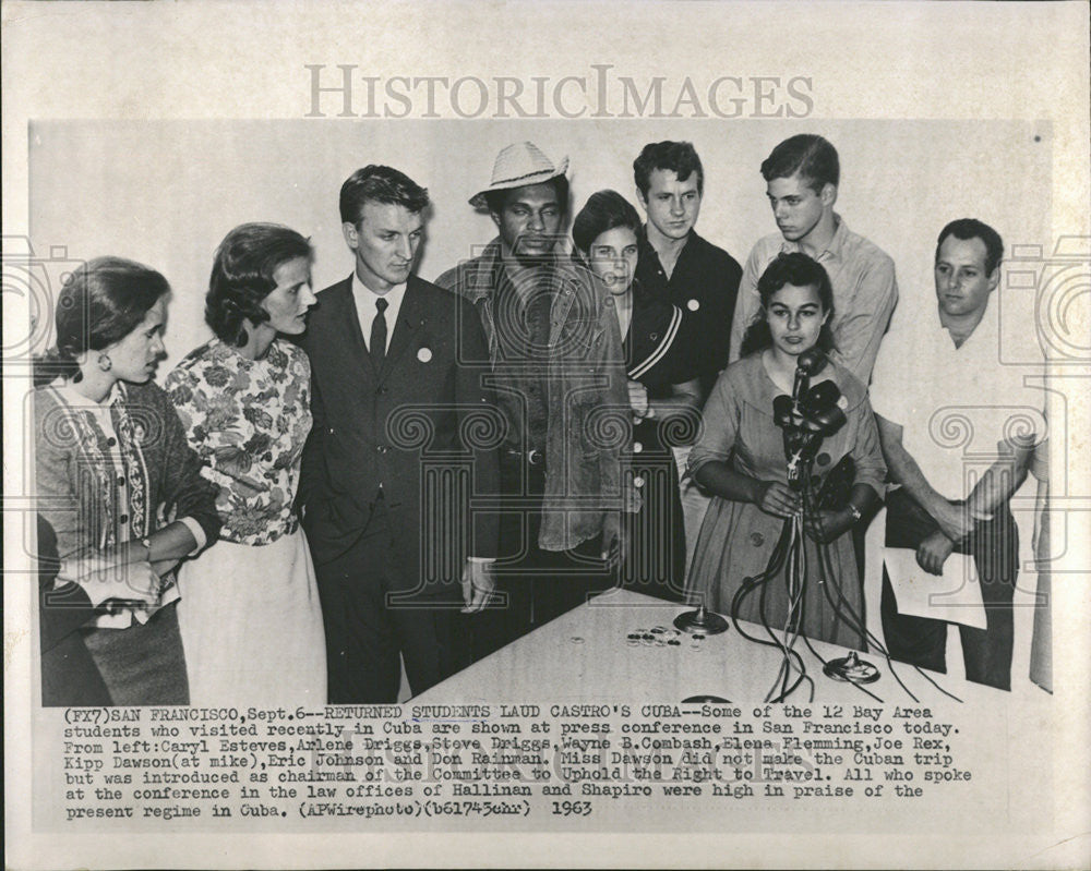 1963 Press Photo San Francisco Students Cuba Visit - Historic Images