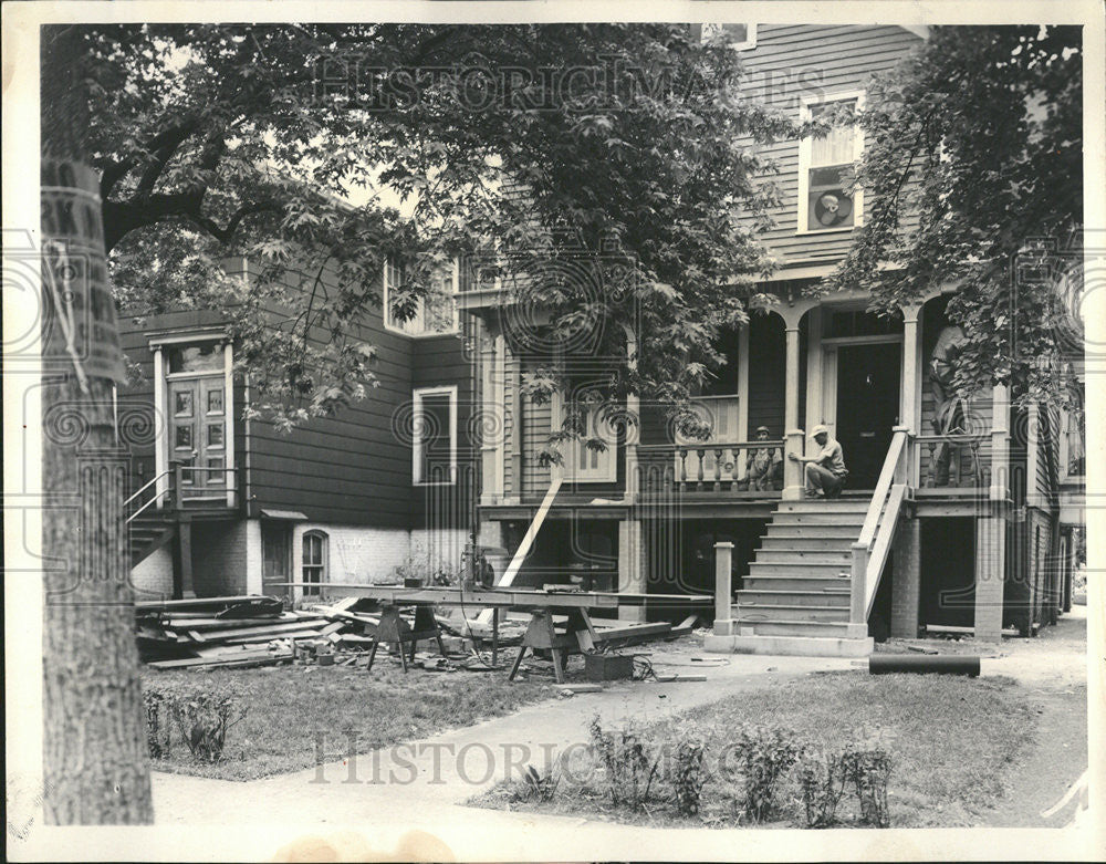 1963 Press Photo Porch Franklin brown home Cleveland replica twice grace - Historic Images