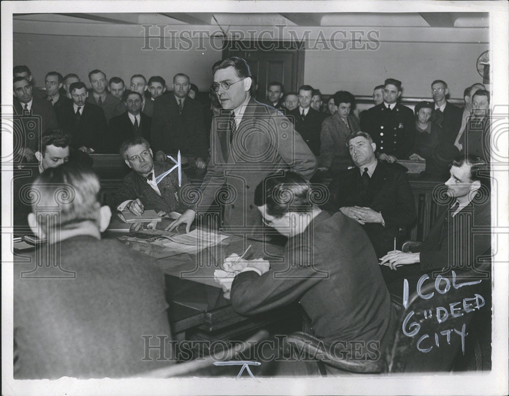 1938 Press Photo Martin Address City Council Member Council Chamber Homer Martin - Historic Images