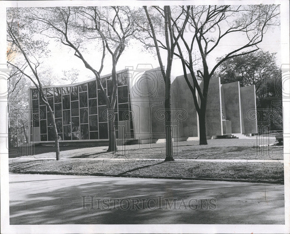 1958 Press Photo Ceremony New Building Unitarian Church Evaston Illinois Homer - Historic Images