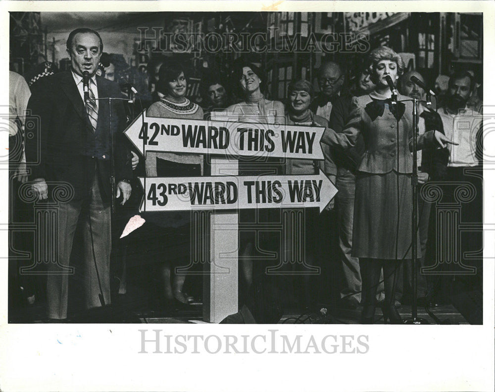 1981 Press Photo Chicago Bar Association George Dunne Mayor Jane Byrne Audrey - Historic Images