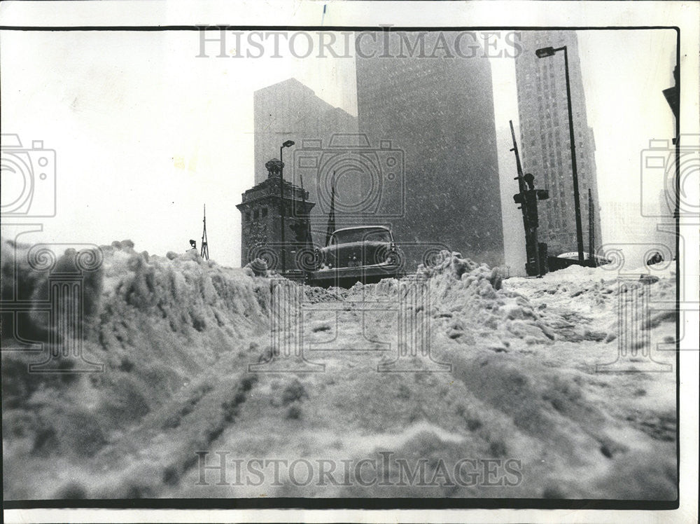 1974 Press Photo Chicago Area Snowstorms - Historic Images