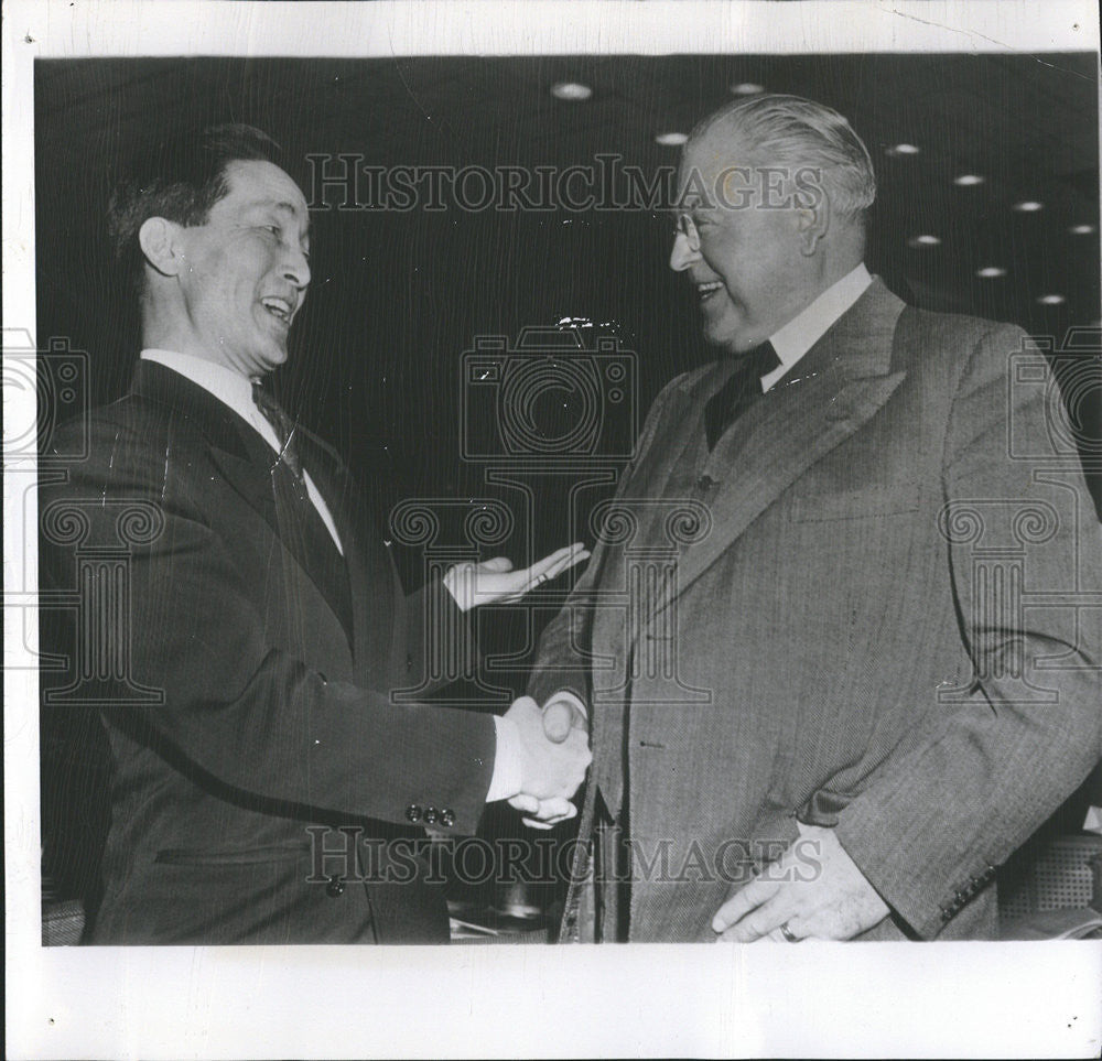 1951 Press Photo Colonel Ben Limb Korea United Nations Warren Austin US Delegate - Historic Images