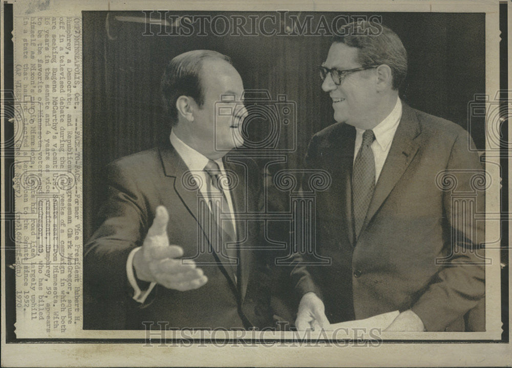 1970 Press Photo Hubert Humphrey MacGregor Eugene McCarthy - Historic Images