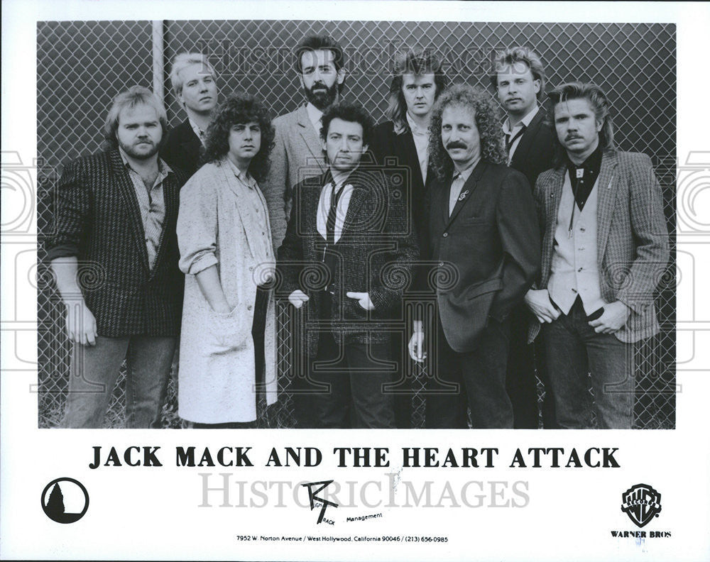 1987 Press Photo Jack Mack Heart attack Music Band Group - Historic Images