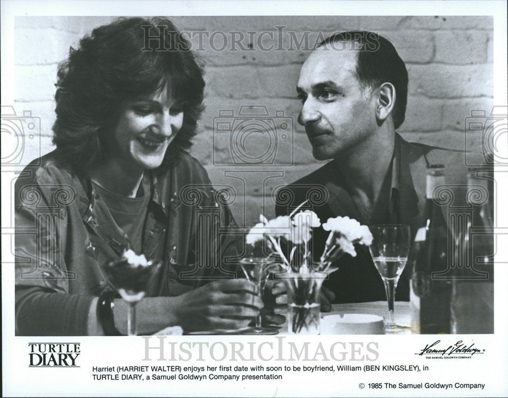 1986 Press Photo Harriet Walter and Ben Kinsley Star in Turtle Diary - Historic Images