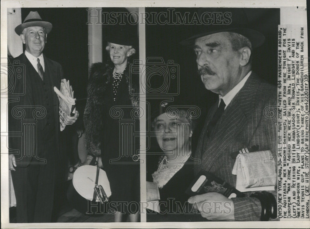 1939 Press Photo 434 passengers Aquitania windows European War Zone sailed - Historic Images