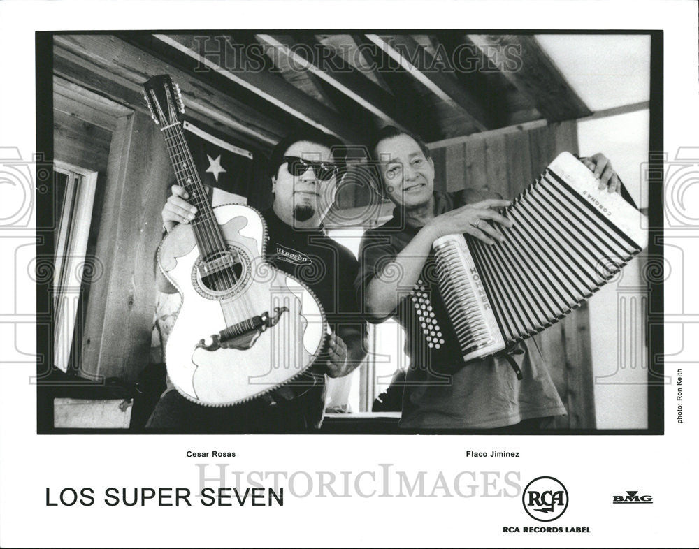 2000 Press Photo Los Super Seven Latin American Mexican Cuban Brazilian Texas - Historic Images