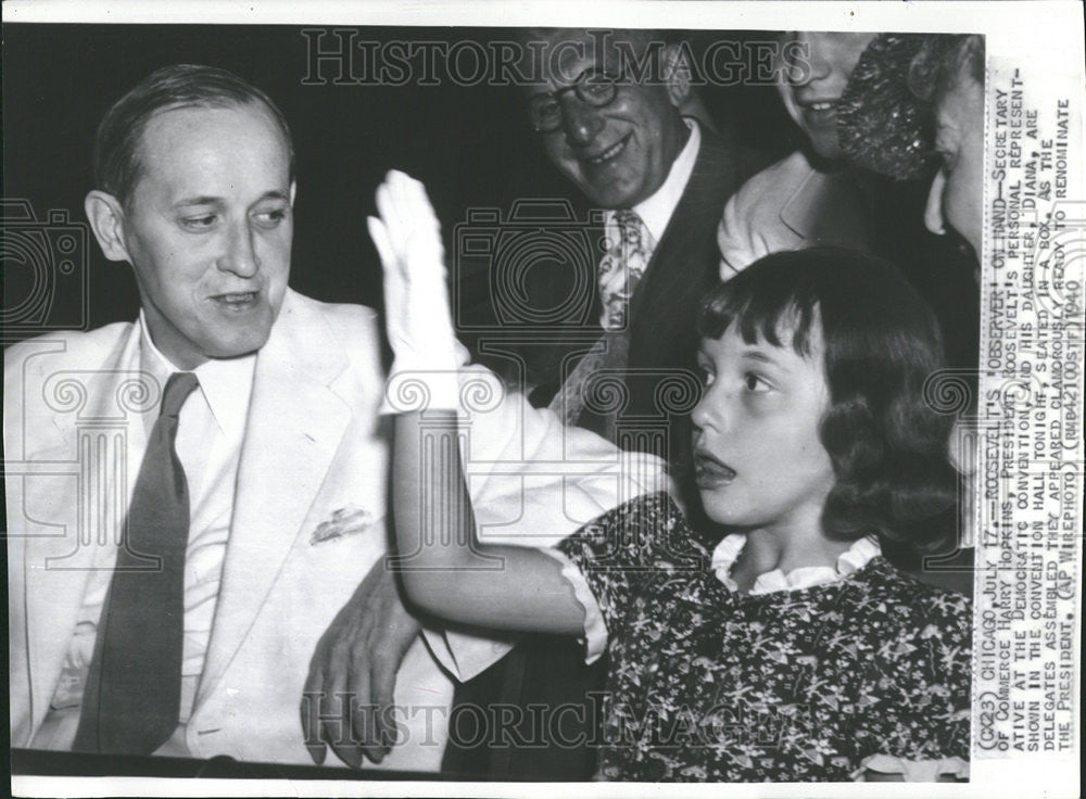 1940 Press Photo Secretary Commerce Harry Hopkins Daughter Diana Convention - Historic Images