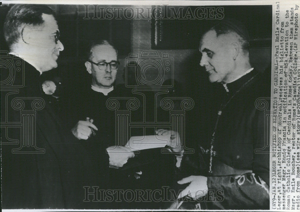 1953 Press Photo Paul Emile Cardinal Leger - Historic Images