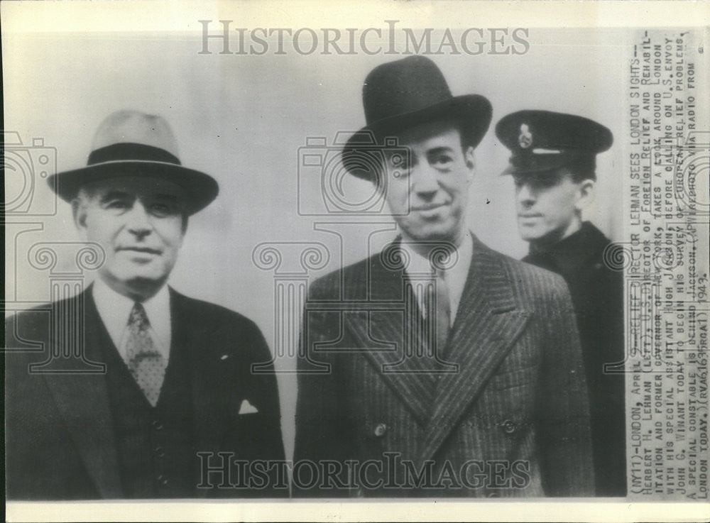 1949 Press Photo Herbert Lehman Director Foreign Relief Tours London Assistant - Historic Images