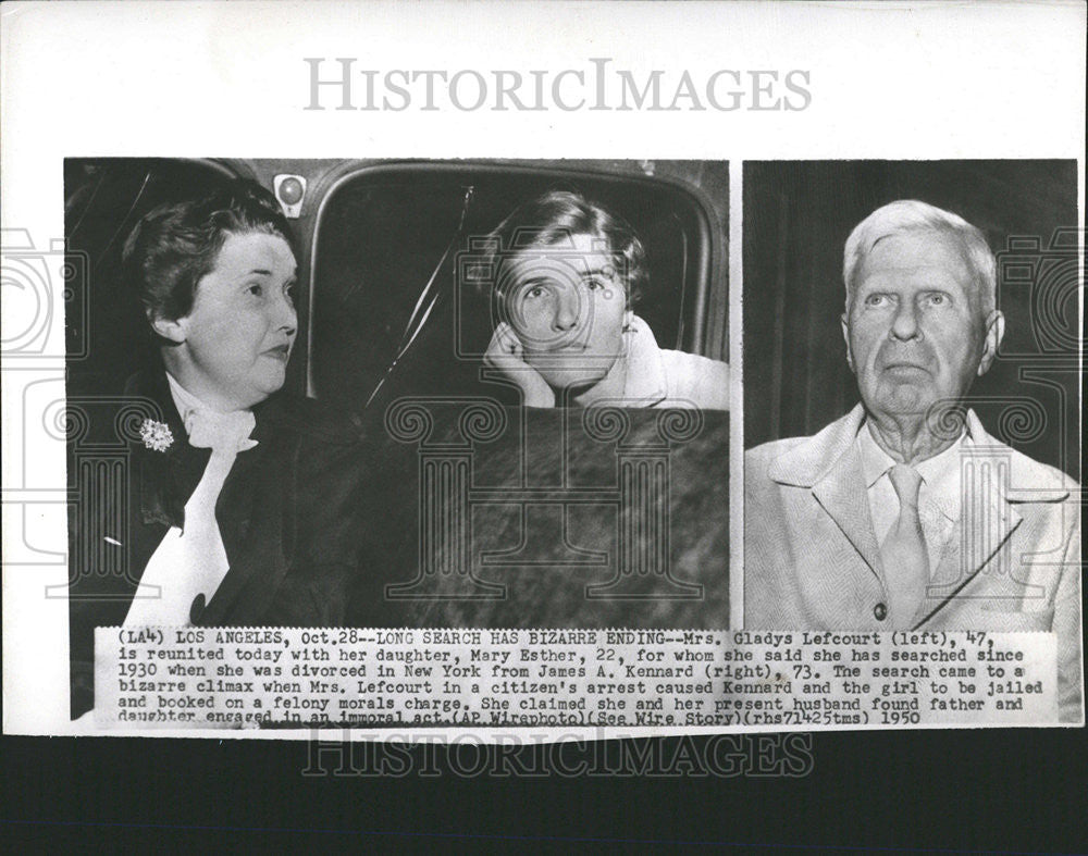 1950 Press Photo Gladys Lefcourt Mary Esther Search - Historic Images